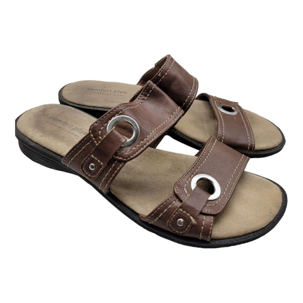 Comfort Plus Shoes Womens Size 7.5 Slip On Memory Foam Summer Sandals Mules